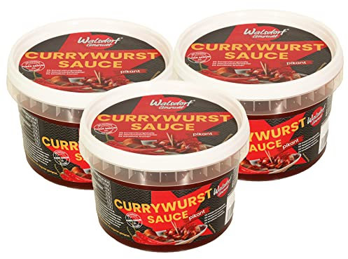 Walsdorf Gourmet Currywurst Sauce 3x 500g / Curry Sauce aus hochwertigen Zutaten & vegan / pikante Currywurstsauce / Curry-Ketchup ohne Geschmacksverstärker