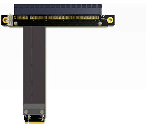 ADT-Link PCI-E 3.0 Riser Card 32G/bps M.2 NGFF NVMe to PCIe X16 Extension Cable SATA Power Cable Support M.2 PCIE X4 Full Speed Channel for BTC Mining M2 2230 2242 2260 2280 (R43SF 25CM)