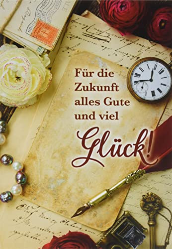 Karte zum Jubiläum Basic Classic - Feder - 11,6 x 16,6 cm
