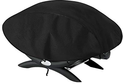 Dokon Premium Grill Abdeckhaube für Weber Q100/Q1000/Q120/Q1200/Q1400, Grillabdeckung Wetterfest Robustes Oxford-Gewebe Tisch Gasgrill Abdeckung für Weber, Enders & Mehr (70x45x32cm) - Schwarz