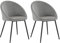 Happy Garden Lot de 2 chaises Vintage Diane en Velours Gris, Pieds en métal