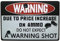 None Brand Warning Due to Price Increase on Ammo Blechschild Retro Metall Poster Vintage Kunst Schild Schilder Hof Garten Tür Cafe Pub Toilette Geburtstag Weihnachten Geschenk