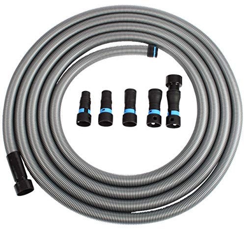 Cen-Tec Systems 94731 Quick Click 9m Schlauch für Haus- und Industriestaubsauger mit fünfteiligem Elektrowerkzeug/Schleifer-Adapter zur Staubabsaugung