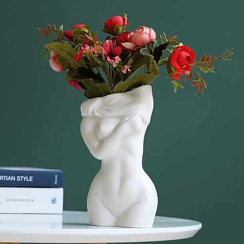 Vase, Körper, Damen, Göttin aus Keramik, originelles und trendiges Design, Feminismus, Moderne Vase B