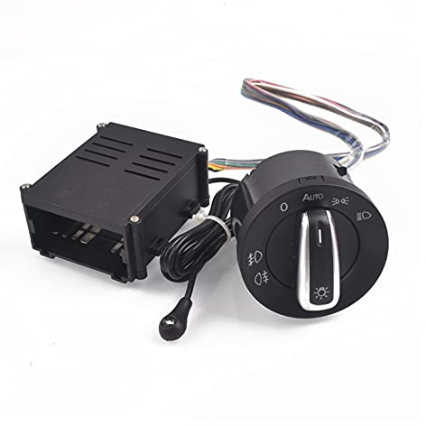 LIANGMEI Qingqing Store Auto Chrom Lichtschalter Auto Lampensensor licht fit für VW.Polo 9N 9N3.Passat B5.5 Transpoter Sharan 1C0941531 /3BD+Auto Scheinwerfer