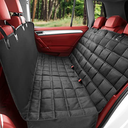 4-in-1 Coprisedile Auto per Cani, Coprisedile Auto per Cani Universal e 100% Impermeabile, Coprisedili Posteriore per Cani Antigraffio e Antiscivolo, Telo Auto per Cani di Amaca, SUV, Tronco
