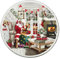 Lesser & Pavey Christmas Candle Plate/Coaster - Glass 10cm Tableware/Decoration - Santa