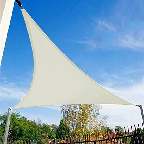 HAIKUS Tenda a Vela Impermeabile Triangolare 5x5x7 m, Protezione Raggi UV 98%, Telo Ombreggiante Triangolo 5x5 x7,1 m, Tenda da Sole per Esterno Giardino Terrazzo, Bianca beige