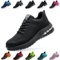 Zapatos de Seguridad Hombre Mujer Zapatillas Trabajo Ligero Comodo Calzado de Seguridad con Punteras de Acero Transpirable Antideslizante Negro EU 44