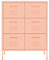 Goliraya Schubladenschrank Sideboard Kommode Stahlschrank Beistellschrank Mehrzweckschrank Bücherschrank Metallschrank Stahl Rosa 80x35x101,5 cm
