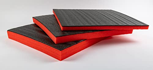 TYGR Foam 600x600x30mm Rojo - DIY Inserto de Espuma para Herramientas, cámara & co. | Inserción de Herramientas | Inserción de Casos | Inserción de Sistemas | Kaizen