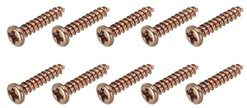 PATIKIL Guitar Tuners Screw, Metal Guitar Tuners Tuning Pegs Machine Heads Phillips Screws 2.1x10mm Iron Copper for Electric Bass, Folk Guitar Pack of 20