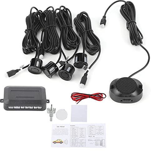 Système de Radar de Recul de Capteur de Stationnement de Voiture, Kit D'aide D'aide de Recul de Radar de Recul de Capteur de Stationnement de Voiture avec Alarme Sonore (noir)