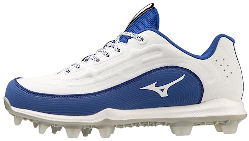 Mizuno Finch Elite 6 - Tacchetta da softball bassa in poliuretano termoplastico, da donna, Bianco-reale, 37 EU