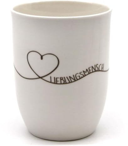 Mea-Living Tasse mit Henkel LIEBLINGSMENSCH Herz, 500ml, Becher mit Spruch, Geschenkidee für beste Freundin, Spruchtasse