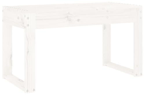 vidaXL Gartenbank, Sitzbank Latten-Design, Holzbank Bank für Garten Terrasse, Parkbank Massivholzbank Gartenmöbel, Weiß Massivholz Kiefer