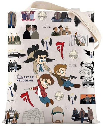 LEVLO Winchester Brothers Tragetasche Dean & Sam & John Fans Geschenk IDJITS Dean & Sam Umhängetasche für TV-Show-Fans, Idjits Tragetasche, Medium, Tragetasche