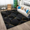 Schwarzes Gold Teppich Wohnzimmer Schlafzimmer Kurzflor Teppiche 160x230cm, Waschbar in Waschmaschine Weich rutschfest Teppich Geometrische Linien Design Teppich für Küche Esszimmer
