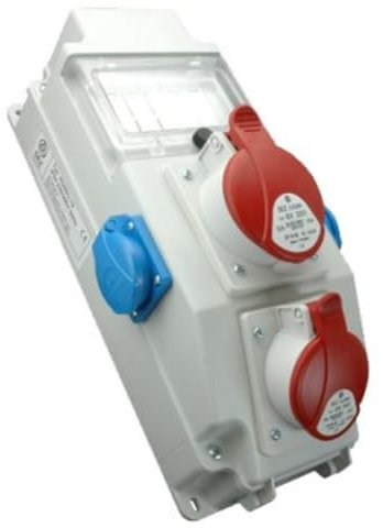 Miratic Quadro Distribuzione Elettrica con Finestrino 1x32A/5P - 1x16A/5P - 2x250V Quadro Elettrico Industriale Prese di Tipo Francese Prodotto destinato al Mercato Francese IP54