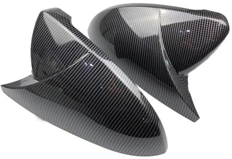 Rückspiegelabdeckung Für G&olf MK7 7.5 Für G&TI 7 7R Autospiegelabdeckungen Kappen Zubehör Rückspiegelgehäuseabdeckung Carbon Hellschwarz Abdeckung 2 STK Spiegelkappen Außenspiegel(Carbon Look Black)