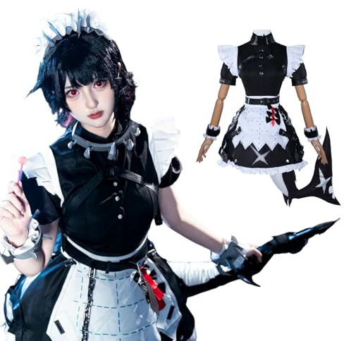 Fiamll Zenless Zone Zero Cosplay Ellen Joe Cosplay mit Schwanz Ellen Joe Outfit Ellen Uniform Halloween Karneval Kostüm XXL