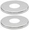 2 x 21mm G1/2 Chrome Tap Shower Pipe Cover High Collar Steel