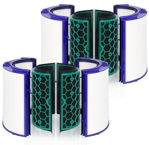 Lot de 2 filtres HEPA de rechange TP04 pour purificateur d'air HP04 TP04 DP04, filtre HEPA en verre combiné à 360° et filtre à charbon actif