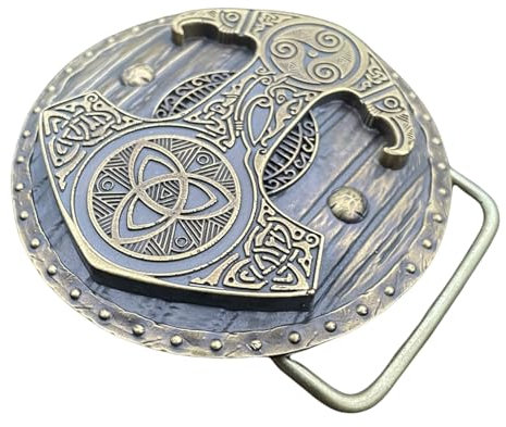 Amarina Premium Men's Brass Buckle - Handcrafted up to 4 cm long Belts (THOR'S HAMMER)