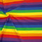 STOFFKONTOR Baumwoll Stretch Jersey Stoff Regenbogenfarben - Öko-Tex Standard 100 - Meterware, Farbe Multicolor - zum Nähen von Kleidern, Röcken, Shirts, Dekoration, UVM.