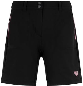 Ziener Damen Nakoa Outdoor-Shorts/Rad- / Wander-Hose - atmungsaktiv,schnelltrocknend,elastisch, Black.Malve Rose, 36