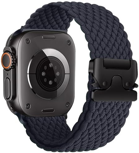 Geflochtenes Armbänder für Apple Watch Ultra/2 Armband 49mm 46mm 40mm 44mm 45mm 41mm 42mm 38mm,Elastisches Nylon Strap Fallschirmverschluss Band für Apple Watch 10 iWatch 9 8 7 6 5 4 3 SE/2 Apfelband