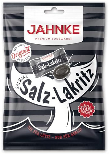 Salz-Lakritz - Bonbons à la réglisse savoureux et salés, parfaits pour les amateurs de saveurs intenses - Compatible avec Jahnke - 125 g