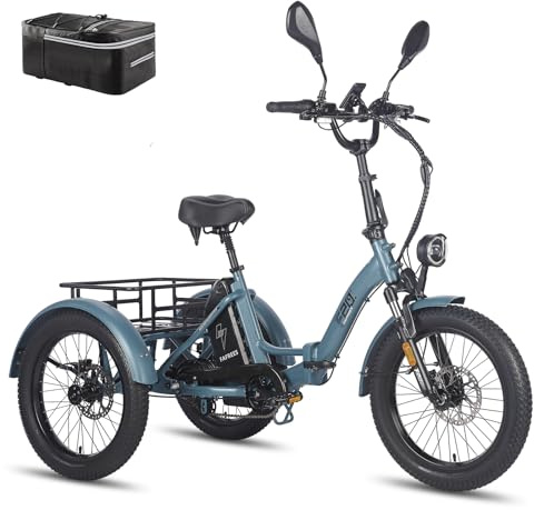 Fafrees F20 Mate E Bike Dreirad für Erwachsene Strassenzulassung [ Offiziell ] Damen Ebike Herren 180kg, Fat Elektrofahrrad 48V, Elektro Fahrrad 3 Räder für Senioren, elektrisch 3 Rad Fahrrad faltbar