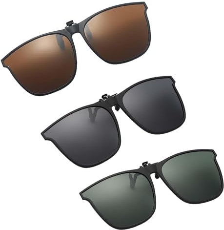 3 Pièce Clip Lunettes de Soleil, Convient Pour la Plupart des Lunette Disponible Pour la Conduite La Mode Surlunettes de Soleil Femme, le vélo et Les Activités de Plein Air