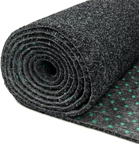 TAPISO Magic Forest Rasenteppich Kunstrasen Anthrazit Balkon Terrasse Garten Outdoor Indoor Meterware Kunststoffrasen Teppich Echtrasenoptik Wetterfest 300 x 800 cm