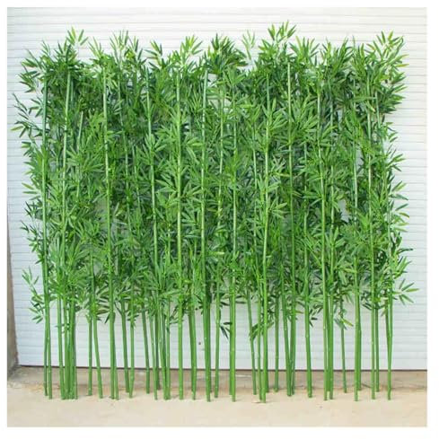 Paravent d'extérieur en Bambou Artificiel for Parc, Jardin, Cour, terrasse, Porche, pergola, Patio, Hautes Fausses Plantes Vertes avec jardinière en Bois, cloison de Salle d'exposition(5 Bamboo,1.2m/3