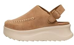 HEYDUDE Women's Delray Suede Tan Size 7, Platform Clog, Casual Slip-On Shoes, Lightweight, Comfortable, Stylish Everyday Footwear