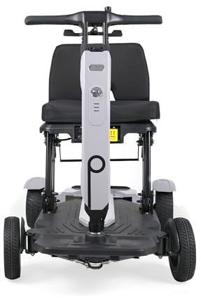 Prophete SM4 Kompakt Elektromobil – Faltbarer 4-Rad E-Scooter mit 250W Motor, 2X 24V/6Ah Li-Ion Akku, bis 20 km Reichweite, LED-Licht, PU-Vollgummireifen, 120 kg Belastung, 4-Radlenkung(Grau)