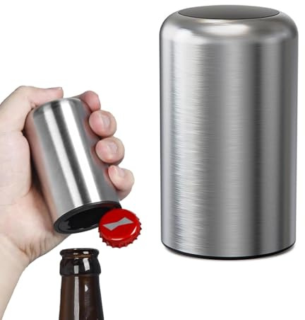 Bierflaschenöffner, Magnetischer Flaschenöffner Automatisch, Edelstahl Flaschenöffner Mit Verschloss, Robust Und Langlebig, Ideal Für Senioren