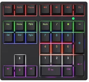KieTeiiK Corded Numeric Keypad 34 Key Corded USB Number Pad External Numpad Portable Small Numeric Keyboard for Laptop Notebook Desktop Calculator