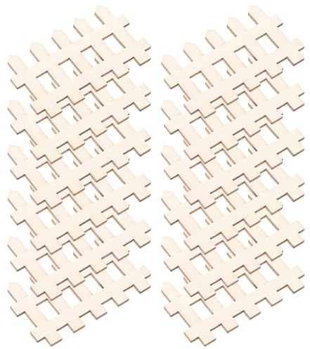 SHINEOFI 100 Pcs Mini Wooden Picket Fence 4.9x3.0cm Miniature Garden Fence Ornament for Lawn, Succulent, and Fairy Garden Photo Prop