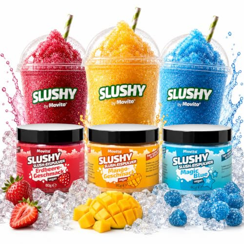 Slush Eis Sirup Party Set für 30 Liter Slush | Pulver Konzentrat für Slush Maschine & Slushy Maker | AZO Frei | Ohne Zucker & Süßstoff