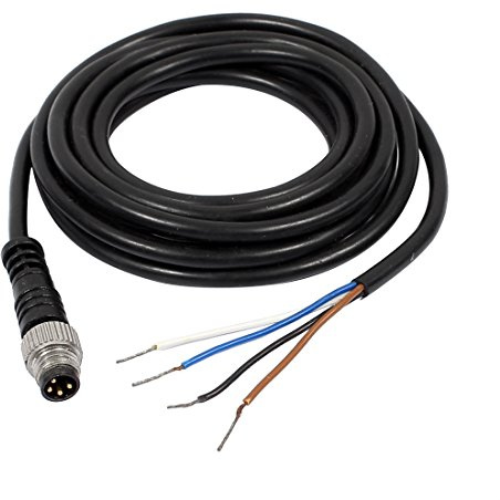sourcing map 2m M8 cabeza recto Cable eléctrico de aviación macho de 4 pines