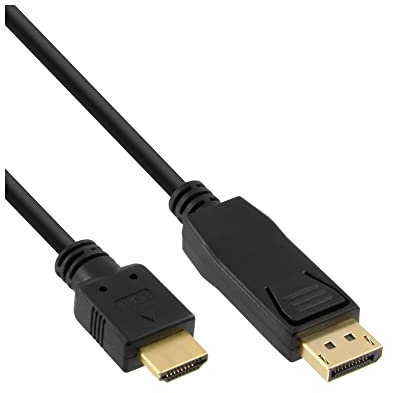 InLine 17187 DisplayPort zu HDMI Konverter Kabel, schwarz, 0,3m