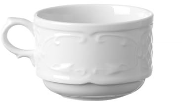 HENDI Tasse à café, avec bords renforcés, émaillage de qualité, 180ml, ø82mm, porcelaine blanche