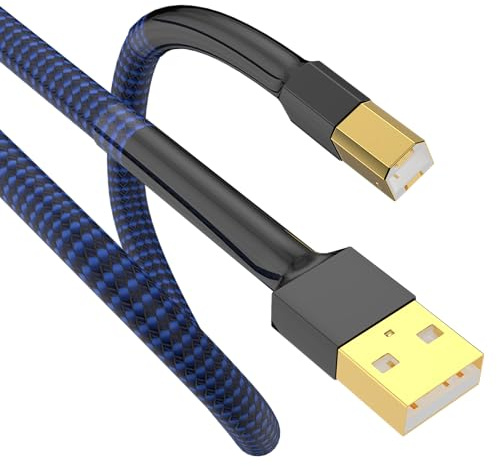 Viborg Câble USB HiFi DAC A-B OCC Digital AB Audio A vers B haut de gamme (1,5 m)