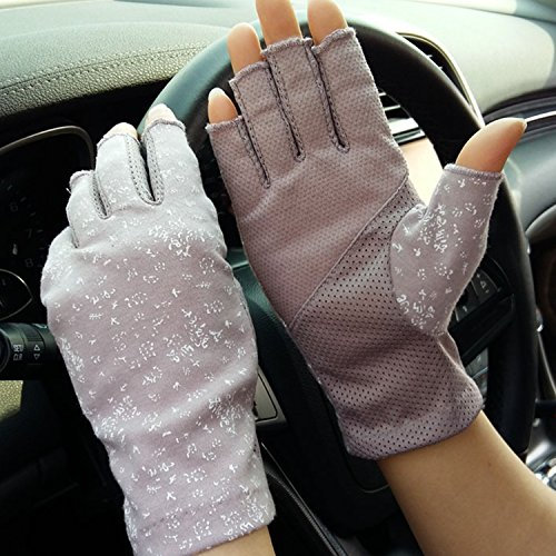 Damen Herren Baumwollhandschuhe Fingerlose Handschuhe rutschfeste Fahrradhandschuhe Sonnenschutz Halbfinger Fäustlinge Laufhandschuhe für Autofahren Motorrad Fahrrad Sport Camping Wandern Outdoor