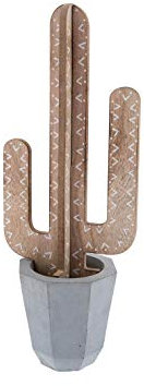 Comarco Sa Cactus de Madera encajable con Base de hormigón, 35 cm de Altura