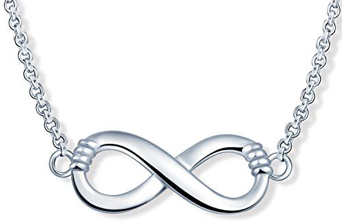 MicLee Damen 925 Sterling Silber Zirkonia Halskette Einfach Unendlichkeit Zeichen Infinity Anhänger Kette mit Geschenkbeutel Super Geschenk für Paar Pärchen Mutter Tochter