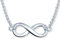 MicLee Damen 925 Sterling Silber Zirkonia Halskette Einfach Unendlichkeit Zeichen Infinity Anhänger Kette mit Geschenkbeutel Super Geschenk für Paar Pärchen Mutter Tochter